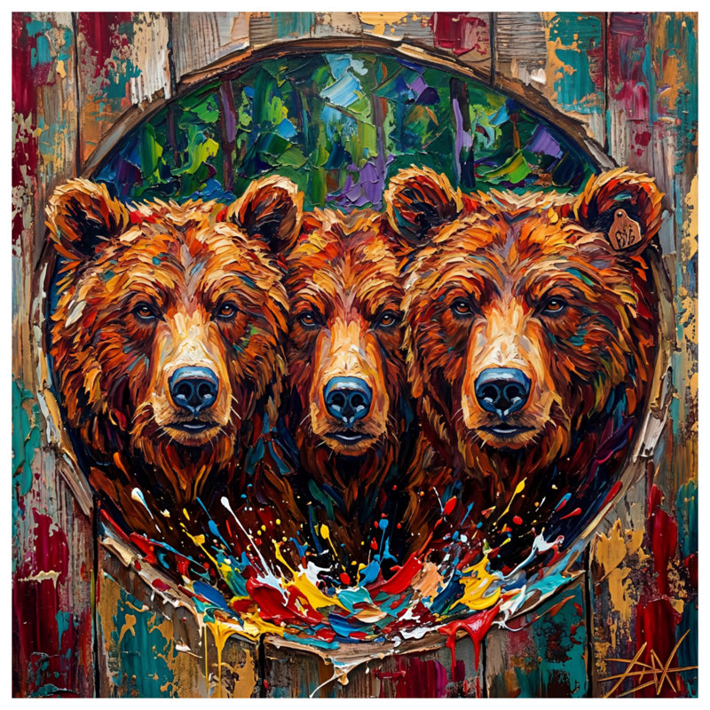 Three Brown Bears Comforter, Twin