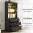 71"H X 94.4"W Book Cabinet Storage Bookcase with USB & Type-C Charging Ports and LED Lights (4A)-2090518918
