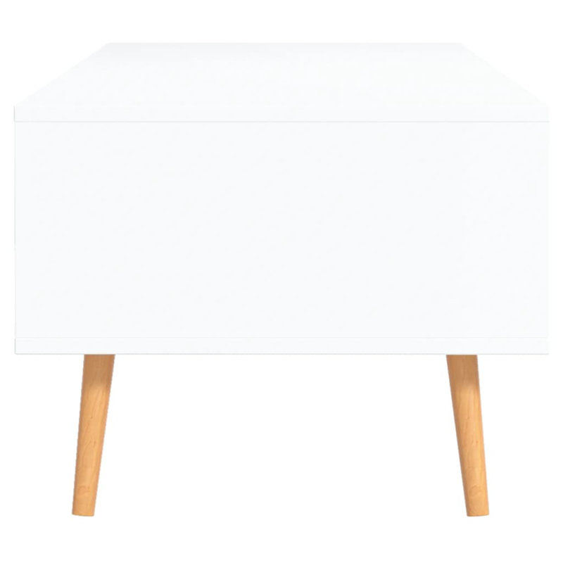 Jakylie Manufactured Wood Frame Single Coffee Table with Storage, White/Brown