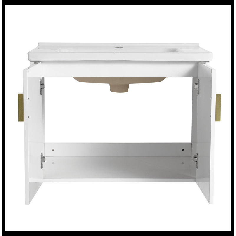 28 Inch Soft Close Doors Bathroom Vanity With Sink, For Small Bathroom