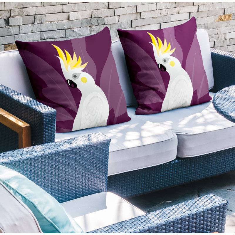 Coussin intérieur / extérieur Catoo Bird, L 17 po x H 17 po, Mauve
