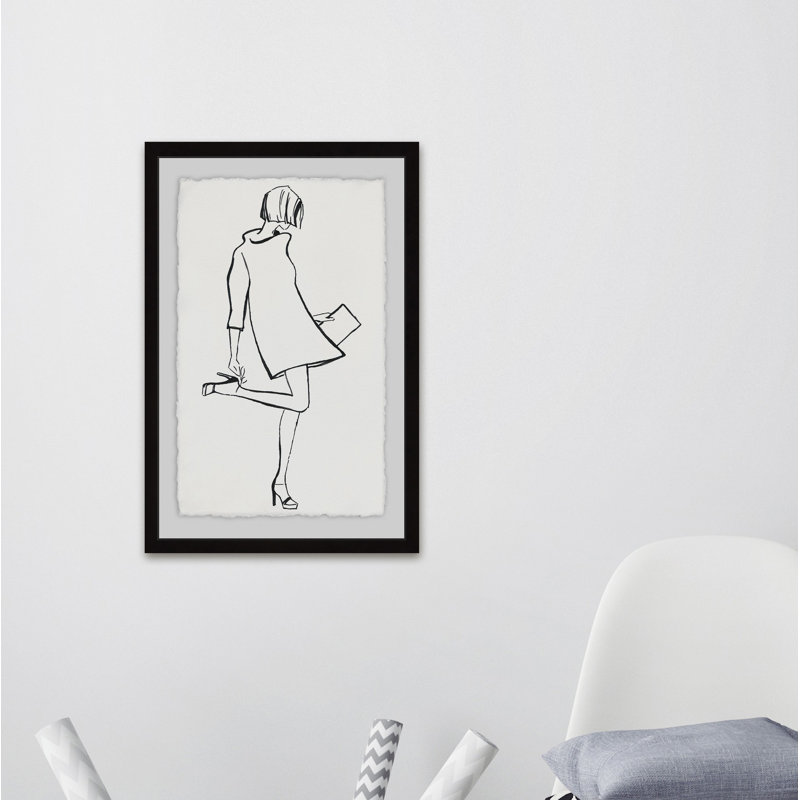 « fifties chic », reproduction de peinture à l’acrylique encadrée, H 24 po x l 16 po