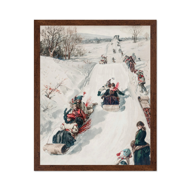 Henry Sandham - Luge, Affiche, H 24 po x l 32 po, Encadrement brun