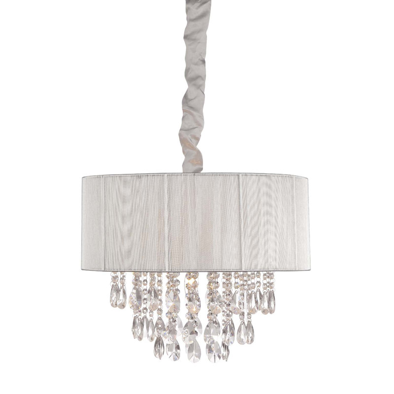 6 - Light Semi Flush Mount, Silver