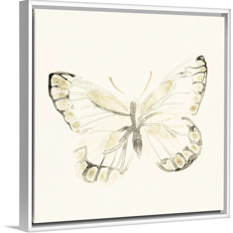 «Sepia Butterfly Impressions I» par Vess June Erica, reproduction d'art sur toile, H 38 po x l 38 po x P 2 po