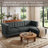 4 - Piece Upholstered Gray Tufted Corduroy Modular Sectional with Pillow Back and Removable Flip-Tray Top Storage Ottoman-1624904042