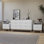 Ensemble de chambre à coucher 3 pièces Bernando - Commode 6 tiroirs et 2 tables de chevet 2 tiroirs