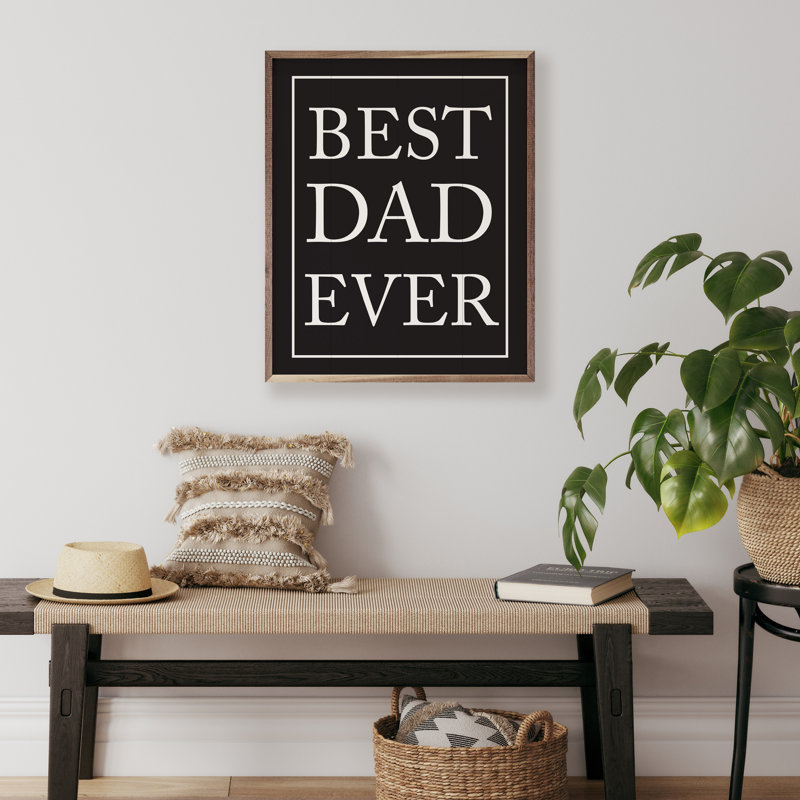 Best Dad Ever - bordure noire, Noir, H 20 po x l 16 po x P 1 po