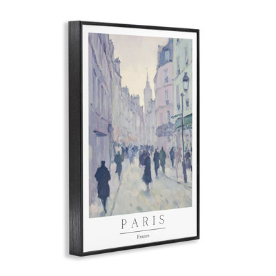 Giclée sur fond de rues de Paris rétro bleues, design par Petal Prints Design
