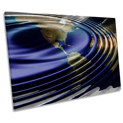 X5753 Bathroom Water Ripples - Wrapped Canvas Print
