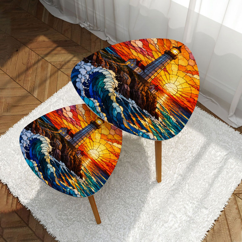 Ensemble de 2 tables basses gigognes Triangle