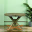 Table de salle à manger rétro extensible avec rallonge papillon - base en bois massif, convertible ovale / ronde pour 6 personnes-616954086-616954080