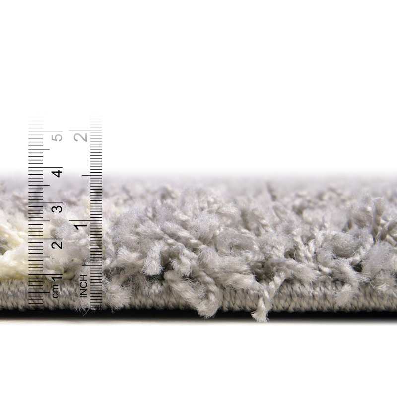 Tapis à poil long gris treillis Griego, Rectangle 2 pi x 3 pi 1 po