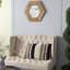 Miroir hexagonal avec cadre en bois-676419337