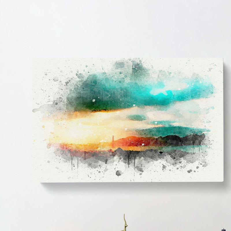 San Francisco Skyline In Abstract - Wrapped Canvas Painting, 35cm H x 50cm W x 3cm D