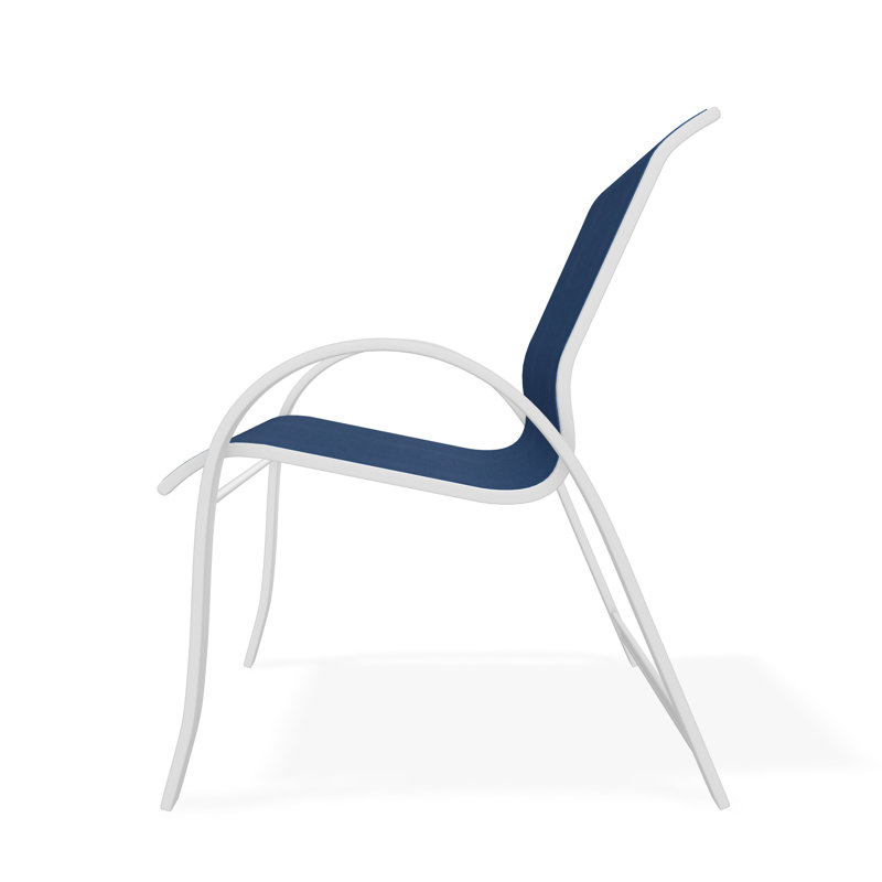 Aruba II Outdoor Lounge Chair, Cobalt 35D Sunbrella®, White