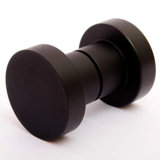 Round Glass Shower Knob "Spot" Back To Back Door Knob in 2" Diameter (Brass finished are unlacquered)