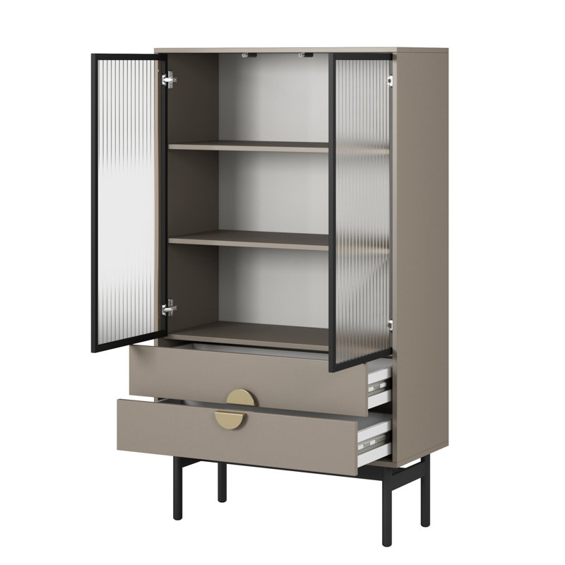 Anylia Display Cabinet, Beige