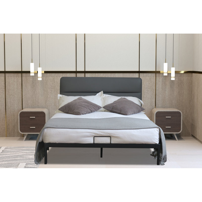 Lexys Upholstered Bed, Grey, Kingsize (5')