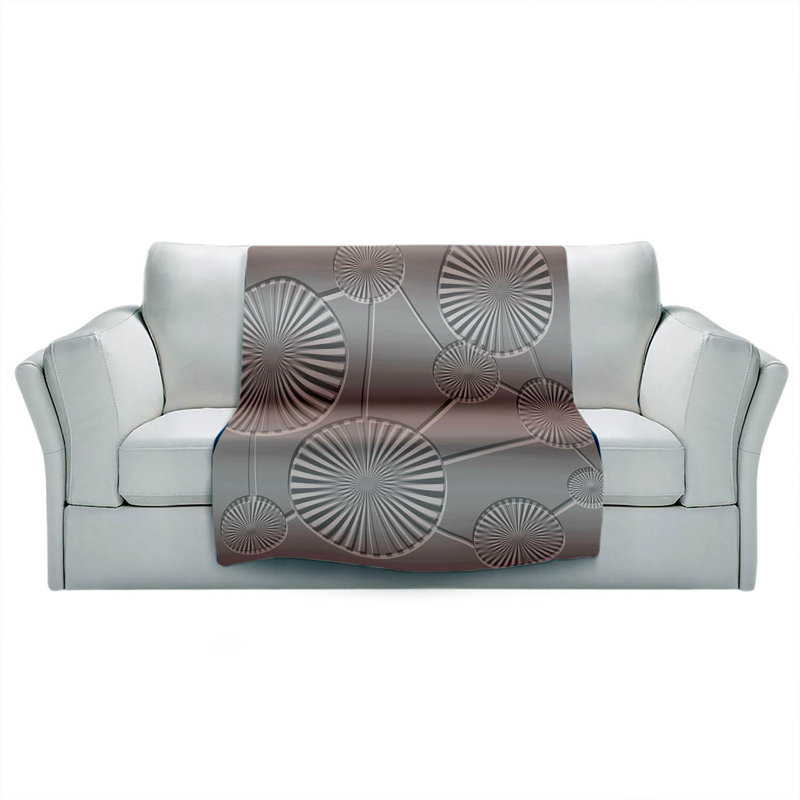 Jeté Mod Squares Creams, l 68 po x L 80 po, Gris / brun clair