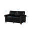 Causeuse de salon en similicuir noir-1451116580