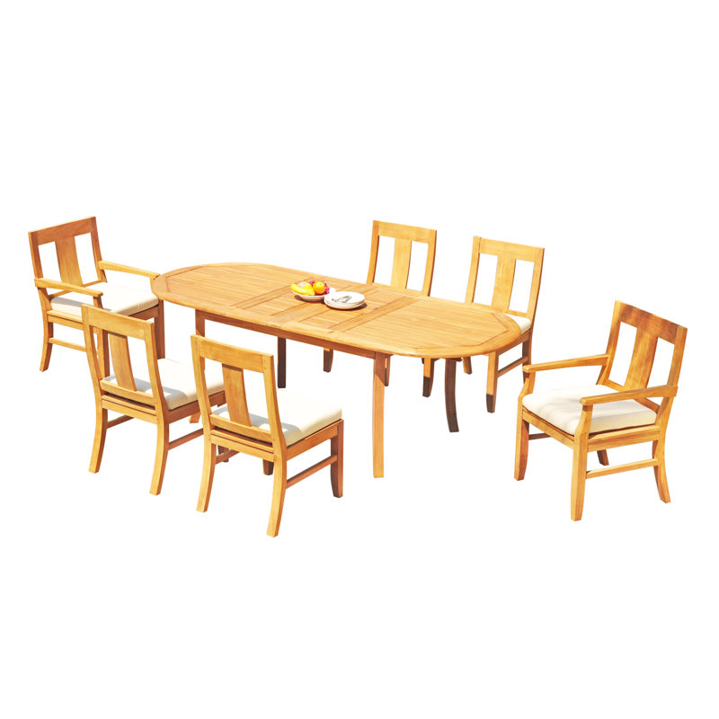 Osborne Outdoor - Piece Teak Dining Set, 94" L x 40" W x 30.5" H, 6