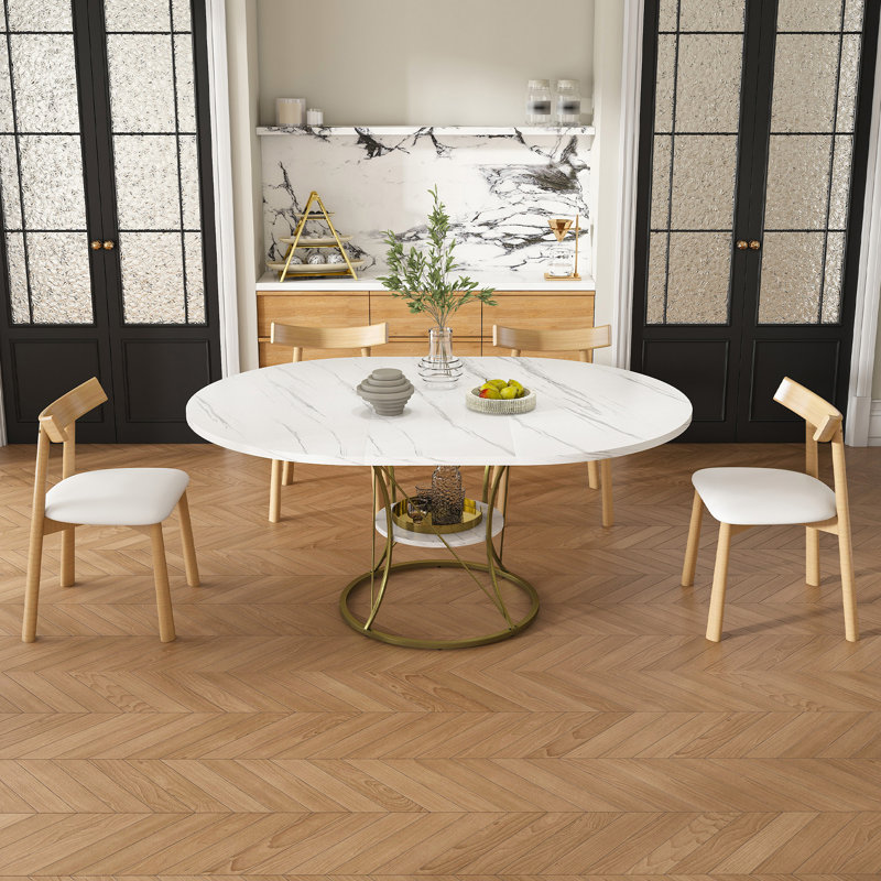 Ensemble de table de salle à manger extensible 43 po pour 4 à 6 personnes avec 4 chaises en bois massif