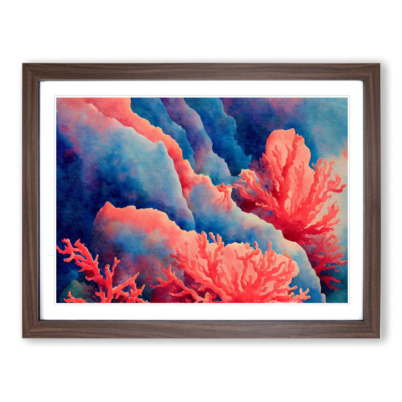 The Coral Reef Vol.6 - Single Picture Frame Print, 25cm H x 34cm W, Dark Brown