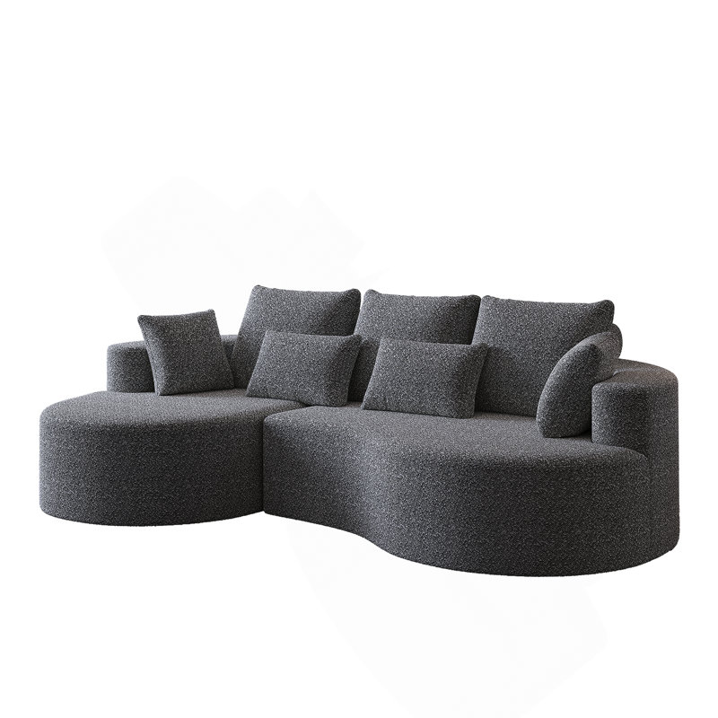Canapé modulaire surdimensionné moderne et rembourré, siège en nuage courbé extra large et large à 4 places de 105 pouces avec 7 coussins, canapé-lit combiné gratuit pour le salon, la chambre à coucher