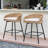 Carvin Outdoor Upholstered Bar Stools Set of 2 with Removable Cushions, Woven Counter Height Bar Chairs, Patio Dining Chairs for Garden, Pool, Lawn & Backyard-107621802