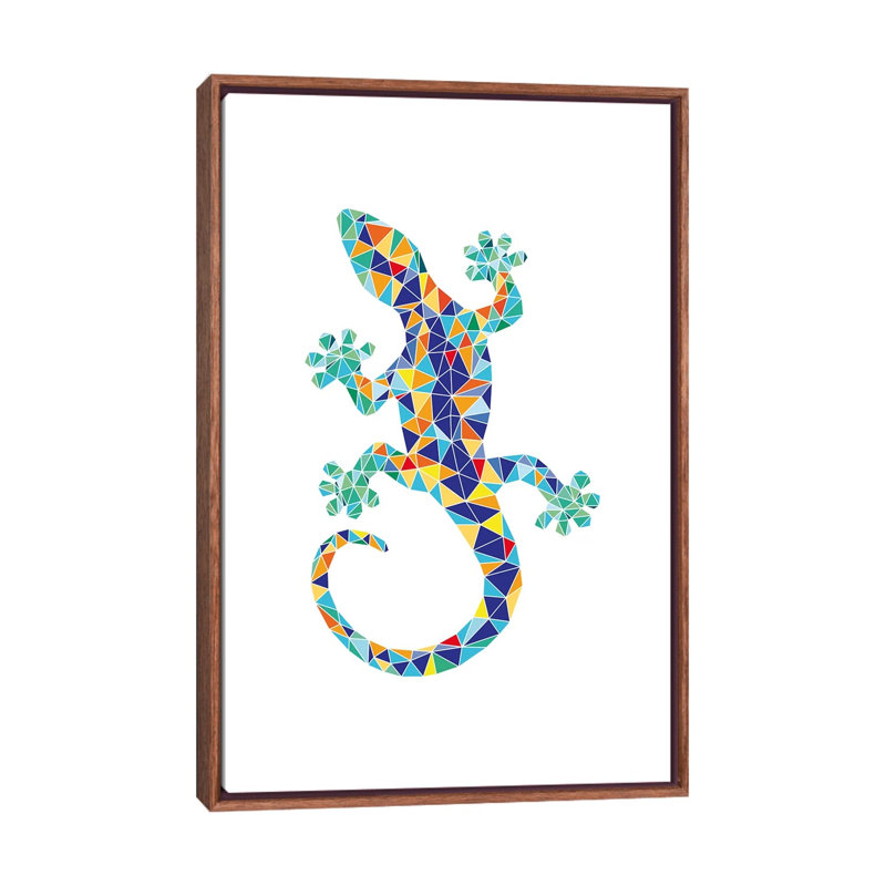 Gaudi Mosaic Dragon - impression d'art graphique, H 26 po x l 18 po x 1,5 po, Toile avec cadre en bois classique