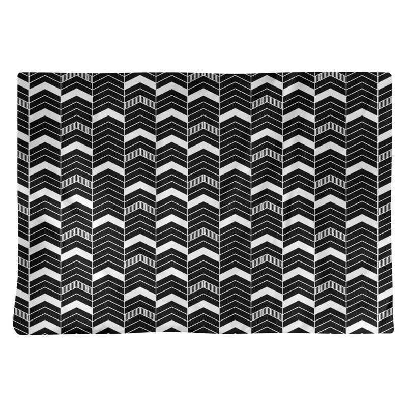 Stephenie Polyester Geometric Rectangle Placemat, Black, Cotton