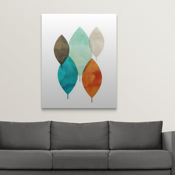 «Mod Leaves I», impression, H 20 po x l 16 po x P 1,5 po, Toile