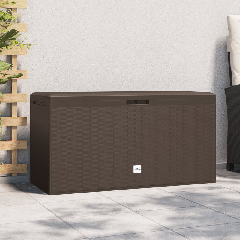 WFX Utility 114cm W 290L Water Resistant Plastic Lockable Deck Box, Brown