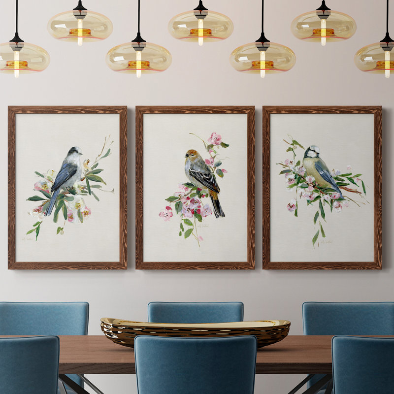" Spring Song Blue Bird " 3 - Pieces, 20" H x 51" W x 1.5" D, Maple