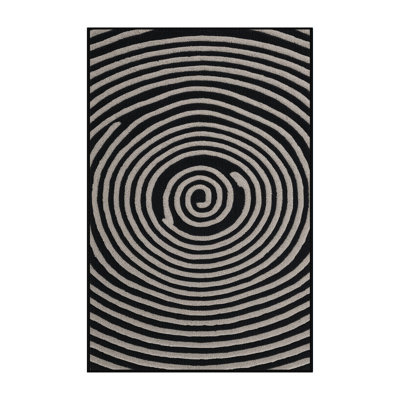 Machine Washable Space Black Area Rug