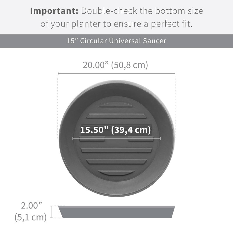Circular Universal Round Planter Saucer, 2" H x 20" W x 20" D, Terracotta