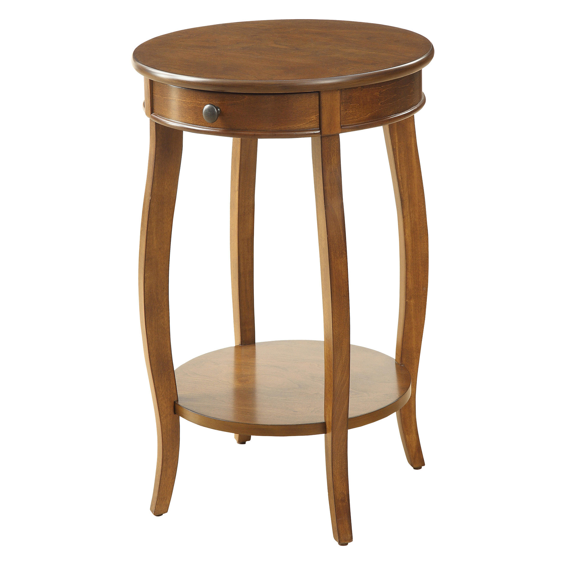 Latitude Run® Walnut End Table With Drawer And Shelf For Small Spaces ...