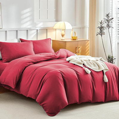 Microfiber Solid Colour Duvet Cover Set