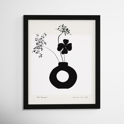 " Black And White Flower In A Vase " by Oliver Gal