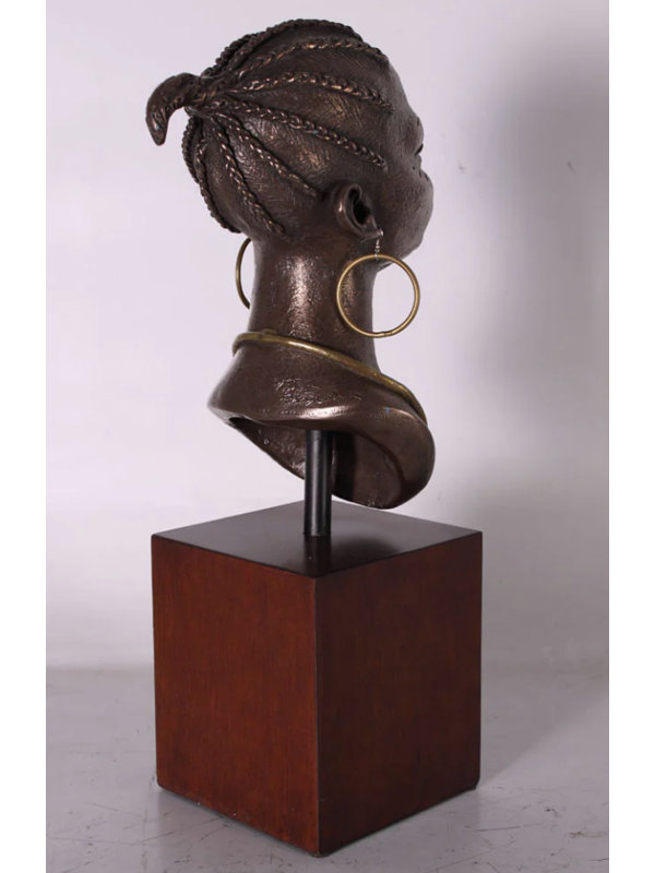 Statue de tête de femme africaine