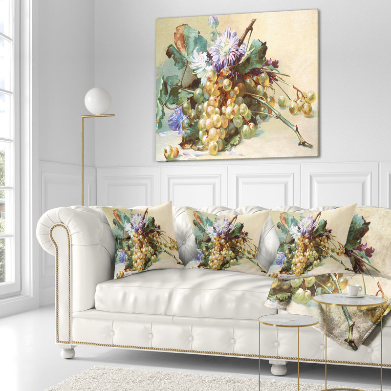 Oreiller floral à fleurs illustrées, 16 po x 1 po, Coussin décoratif