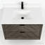 Meuble-lavabo transitionnel 36 po en bois massif et chêne gris avec plateau en marbre-1587621594
