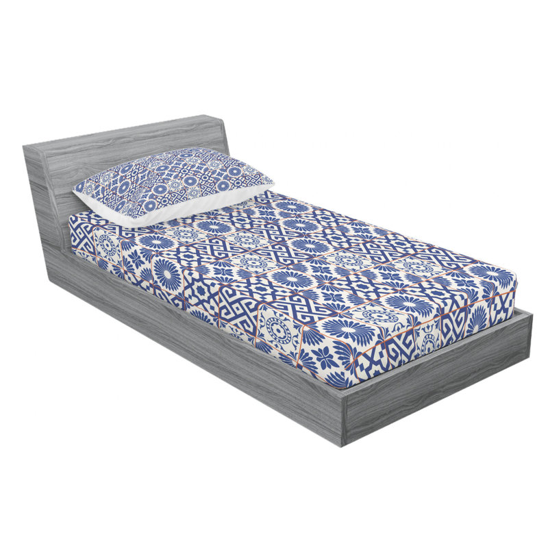 Microfiber Patchwork Sheet Set, Twin XL Sheet Set with Fitted Sheet