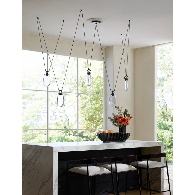 Melt 5 - Light LED Chandelier, Matte Black
