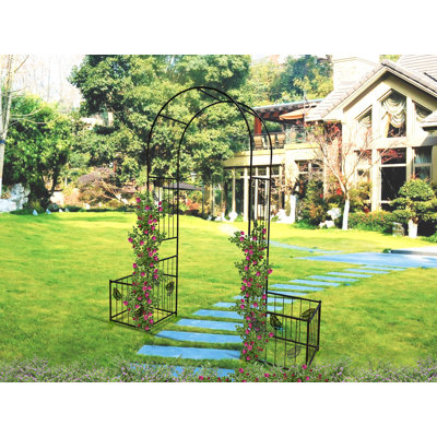 80'' W x 20'' D Steel Arbor in Black