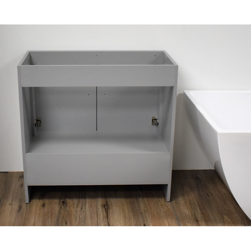 Rio 35.37" Free-Standing Single Bathroom Vanity Base Only, Gray