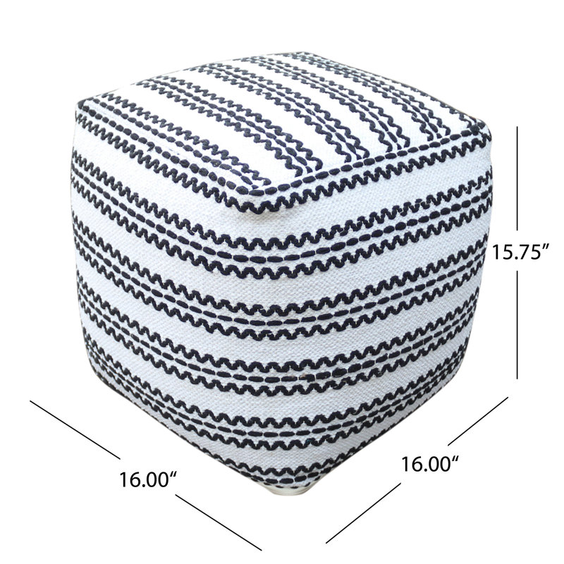 Pouf carré à chevrons 16 po Bartow