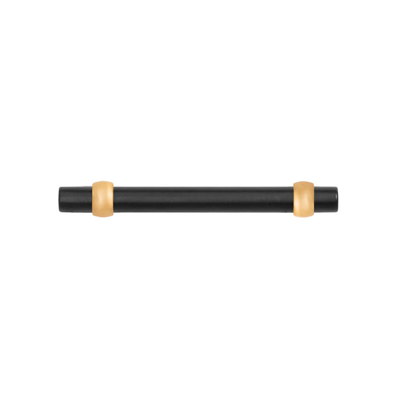 Ostia Collection Pull, Matte Black/Brushed Golden Brass, 5 6/50"