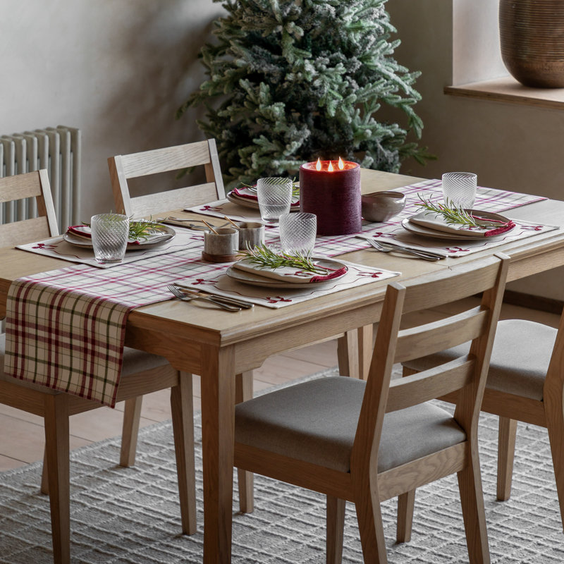 Heritage Christmas Check Table Runner 360x2500mm, 180 cm x 36 cm